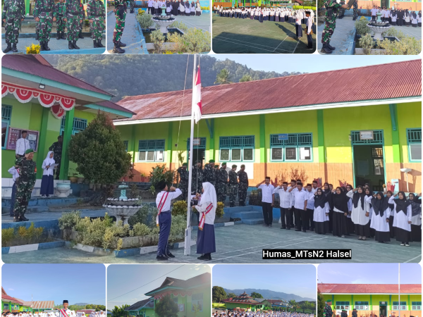 MTsN 2 Halmahera Selatan Gandeng Satuan Jajaran 1509/Labuha. Danramil 1509-01/Bacan Pimpin Upacara Bendera