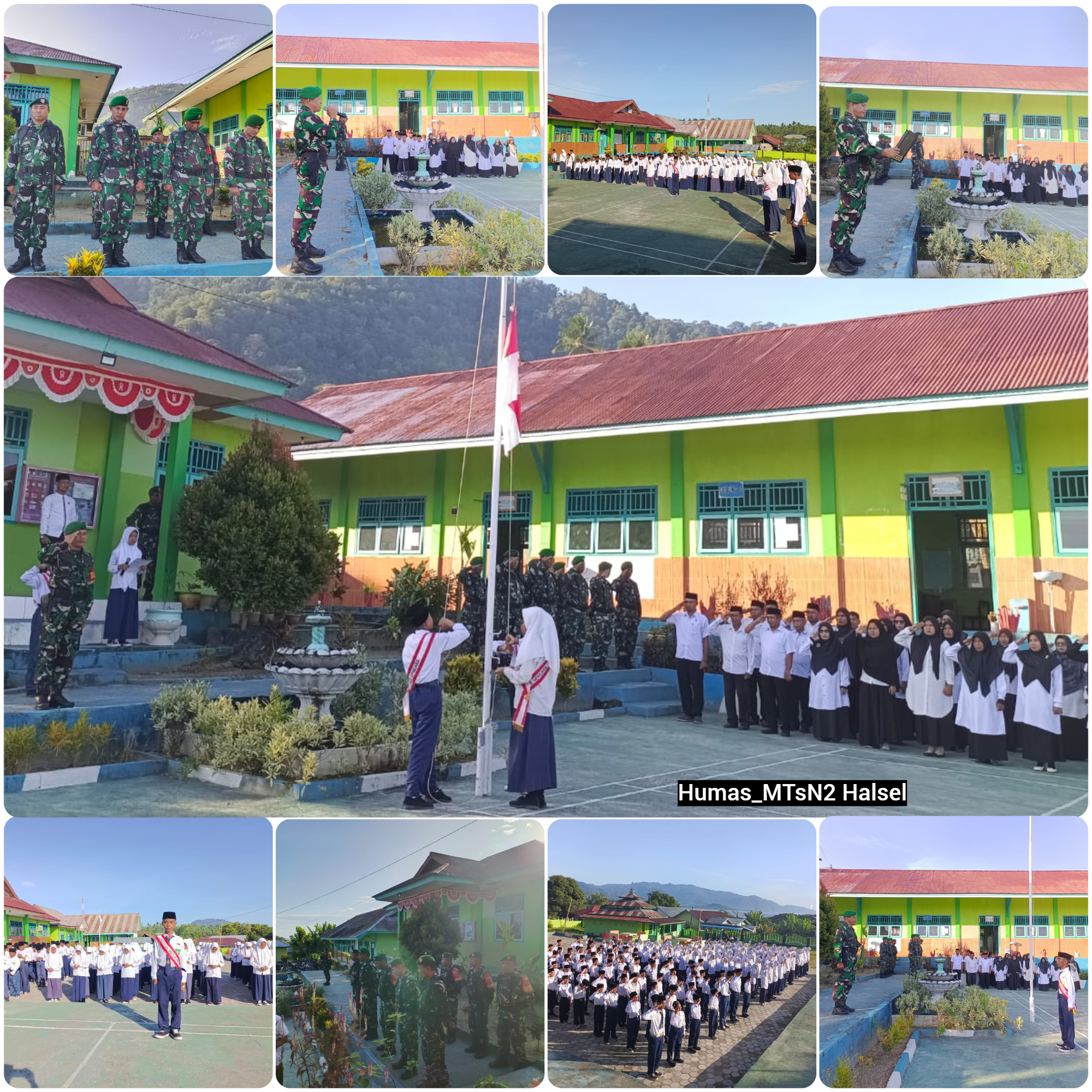 MTsN 2 Halmahera Selatan Gandeng Satuan Jajaran 1509/Labuha. Danramil 1509-01/Bacan Pimpin Upacara Bendera